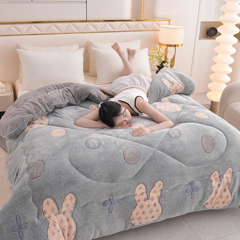 

Пушистое зимнее одеяло OLOEY из овечьего бархата со снежинками