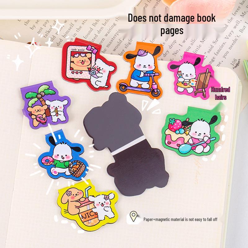 Cute Double-Sided Cartoon Alien Magnetic Bookmarks - Irregular Paper Markers for Students