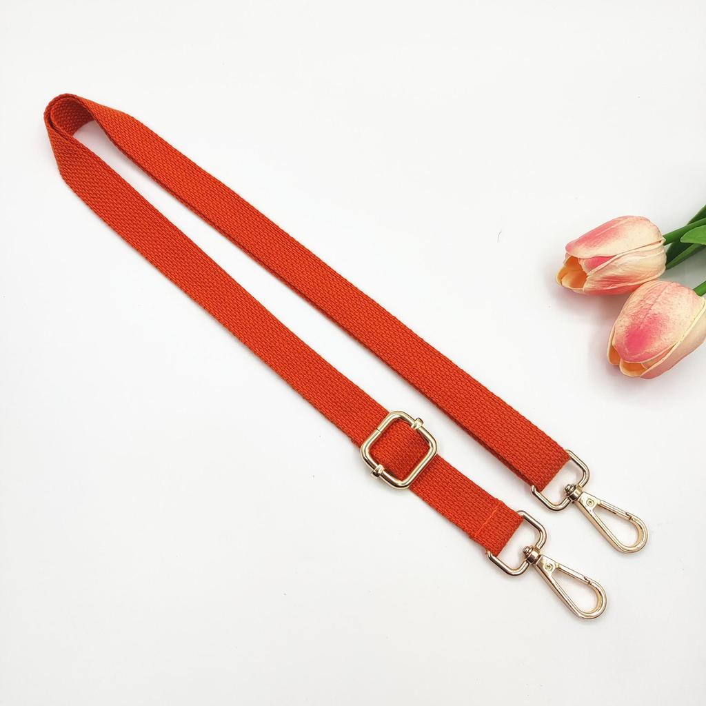 Adjustable 2cm Cotton Shoulder Strap - Solid Color Woven Replacement for Crossbody Bags