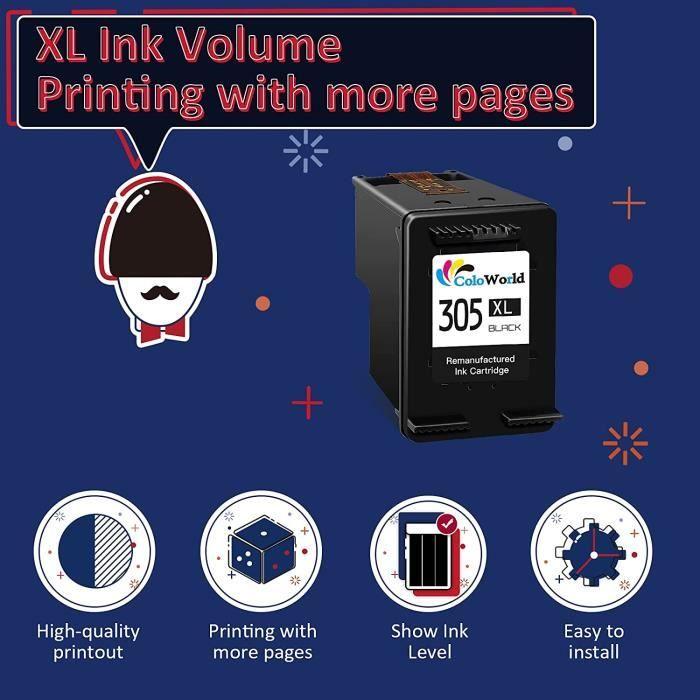 Ink Cartridge - HP 305 XL - Black - Remanufactured - Up To 660 Pages