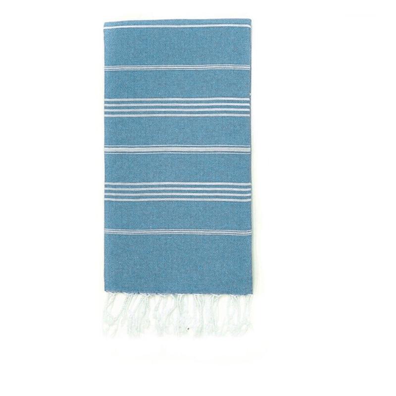 Striped Cotton Turkish Sports Bath Towel With Tassels Travel Gym Camping Sauna Beach Pool Blanket Absorbent Easy Care