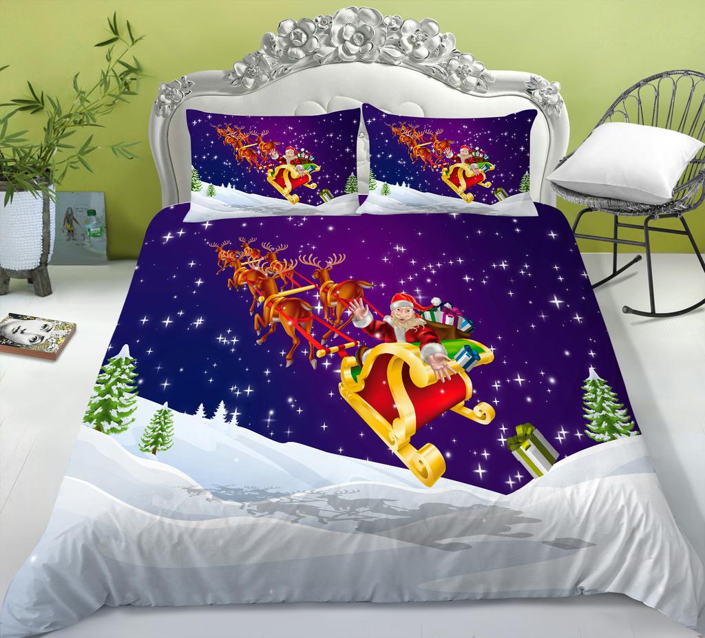 Buy Bed Cover Set Home Textiles Newly Fashion Christmas Print Bedding
