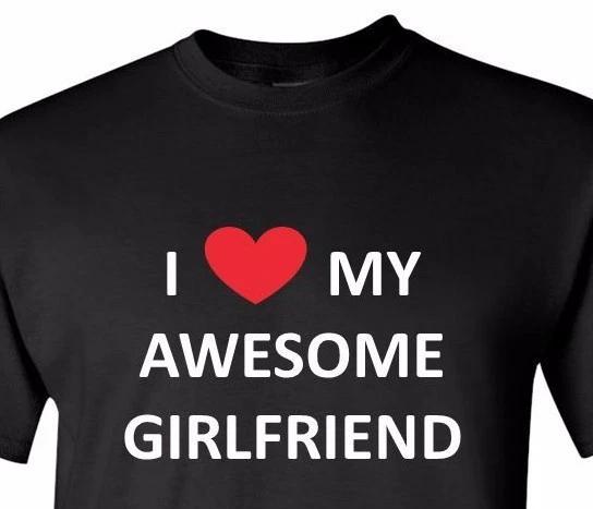 I Love My Awesome Girlfriend T Shirt Valentines Day Anniversary Boyfriend Gift M