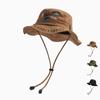 Chapeau de pêcheur pliable portable Broderie Protection solaire Casquettes d'alpinisme Coton Anti-UV Chapeau d'extérieur Extérieur