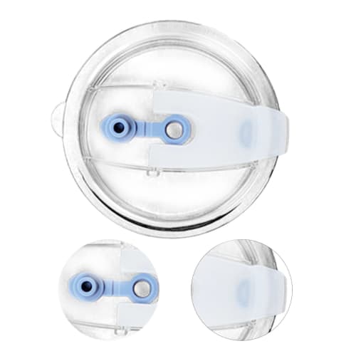 30oz Cup Lid, Replacement, Heat-Resistant, Airtight, Black, with Silicone Seal, Non-Slip (White)