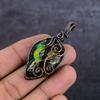 Dichroic Glass Gemstone Handmade Copper Wire Wrap Jewelry Pendant 2.25" P2t61