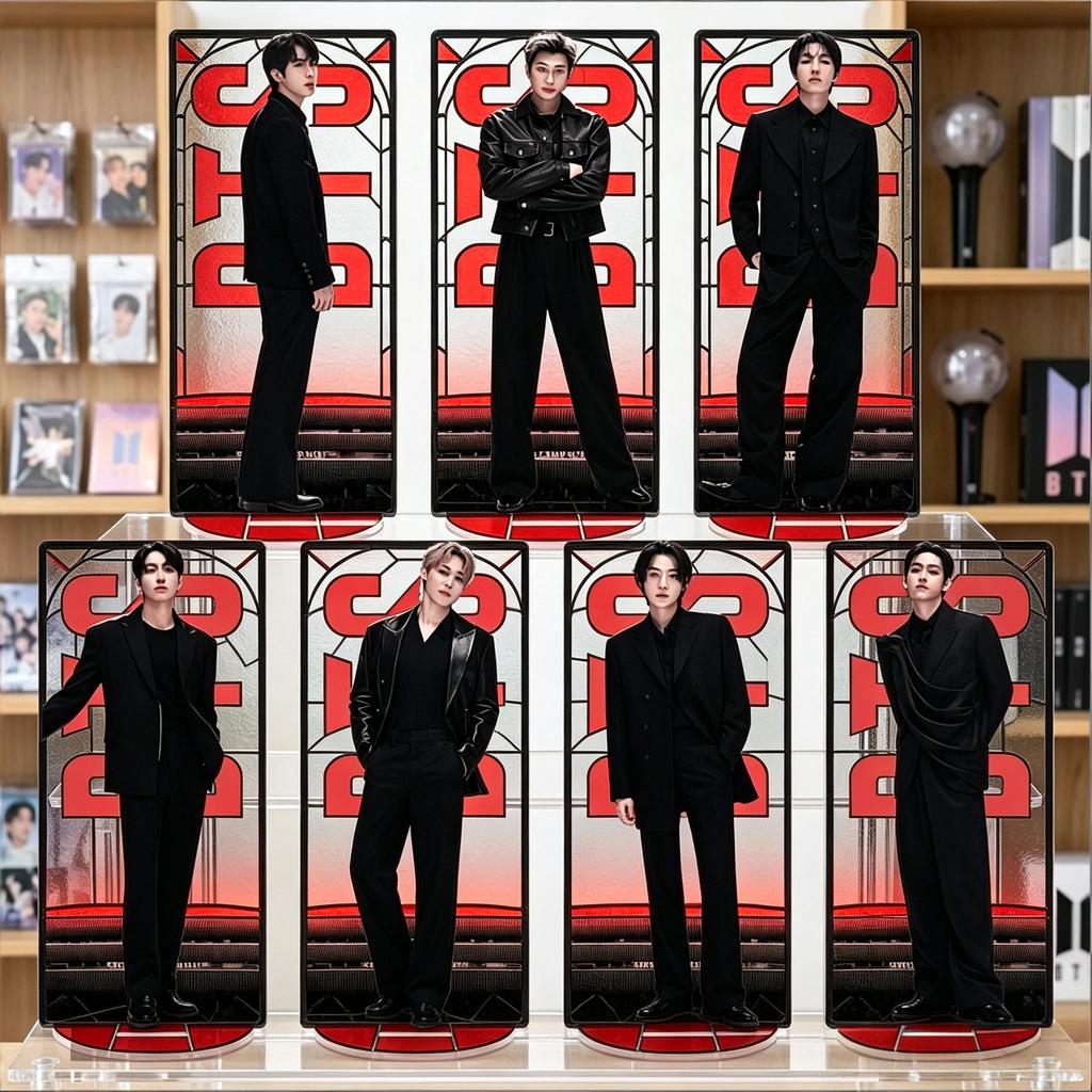 Bts World Tour Acrylic Display With Cnc Cut Seamless Printing For Gift And Decor