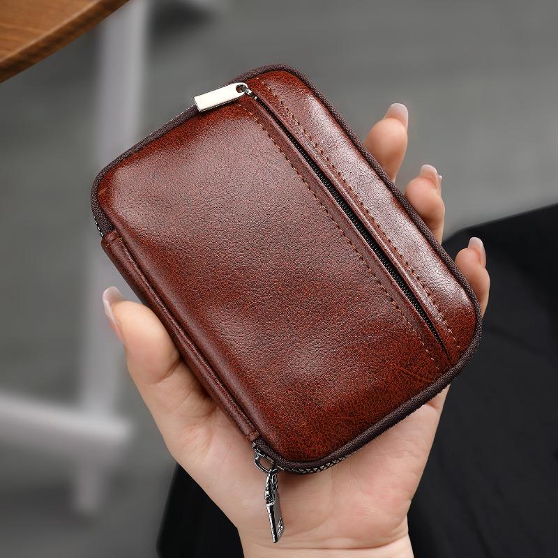 Multi-Mini-Reißverschluss-Schlüsseltasche für Herren Damen PU-Leder Schlüsselhalter Organizer-Tasche Autoschlüssel Brieftasche Kartenetui