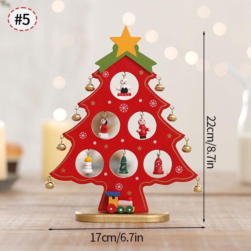 Christmas Stereo Wooden Tree Scene Layout Xmas Tree Ornaments DIY New Year Gifts Navidad New Year Desktop Decorations Supplies