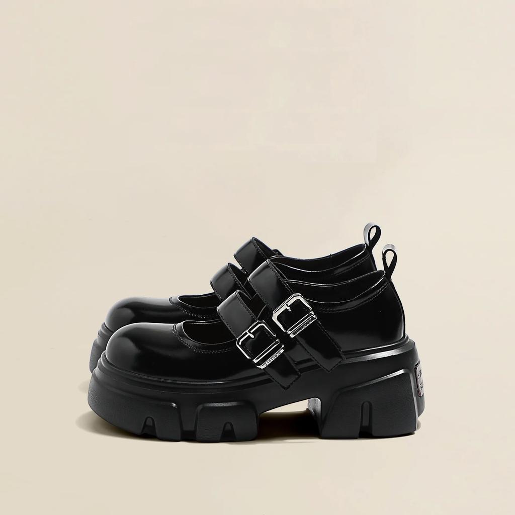 Fashion High Heels Loafers Women 2025 Spring British College Style Mary Janes shoes Chunky Platform Oxford shoes Woman Jk Uniform Shoes