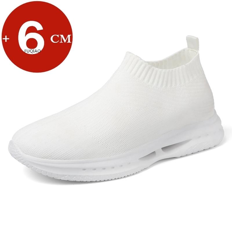 Herren Vulkanisierte Schuhe Erhöhungsschuhe Atmungsaktiv Unsichtbare Höhenvergrößerung Sneaker Mann 6CM Höhe Erhöht Socken Schuhe