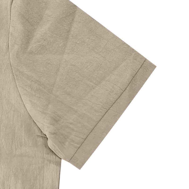Men's Summer Sporty Cotton Linen Two-Piece Set: Breathable Short Sleeve Polo Shirt & Lapel Shorts