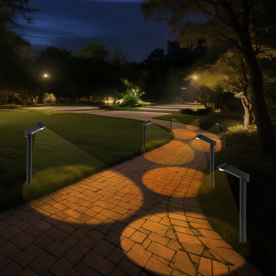 2 Pcs Solar Pathway Lights Outdoor LED Solar Lights Waterproof Solar Powered Landscape Stake Lights for Lawn Patio Walkway Driveway Decor