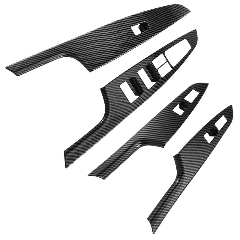 For Hyundai Tucson 2015- Compatible Car Inner Door Armrest Window Lift Switch Panel Cover Trim Kit ABS Interior Accessories