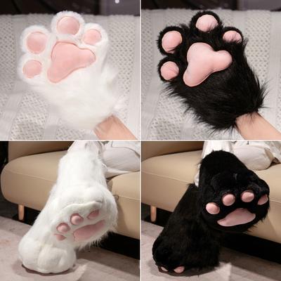 Luva de Gato Criativa Fofa Não Tóxica Brinquedo de Pelúcia Sapatos Fursuit Asas Acessórios de Cosplay Brinquedos de Pelúcia Branco Preto Cinza Acessórios de Animais Criativos