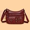 Soft Leather Multi-Layer Shoulder Bag Women's Multi-Pocket Crossbody Bag Mother's Bag