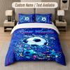 Soccer Theme Custom Text Or Name 3Pcs Bedding Set 1 Flat Sheet & 2 Pillowcases Personalized Home Bedding
