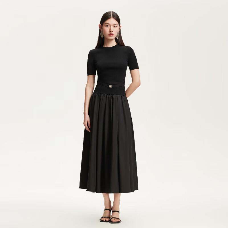 

VEROMODA 2025 Summer High-Waist Pleated A-Line Midi Skirt M