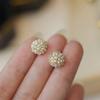 Retro Style New Style Small and Exquisite Zircon Pearl Earrings for Women Western Style Simple Hydrangea S925 Silver Needle Earrings