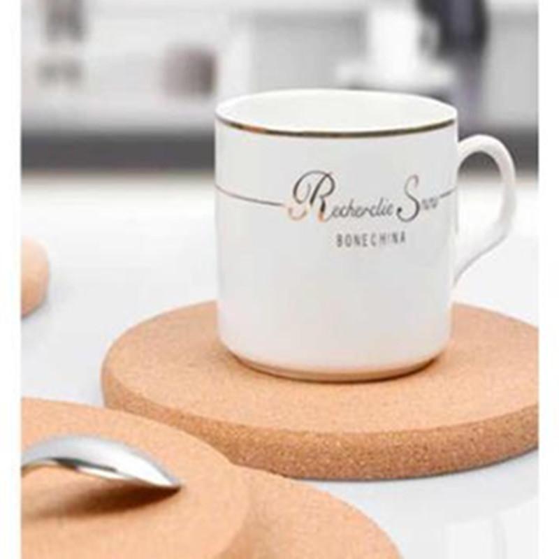 5/10pc Cup Mat Natural Round Wooden Pad Durable Non-Slip Cork Coaster Tea Coffee Mug Drinks Holder for Table Decor DIY Tableware