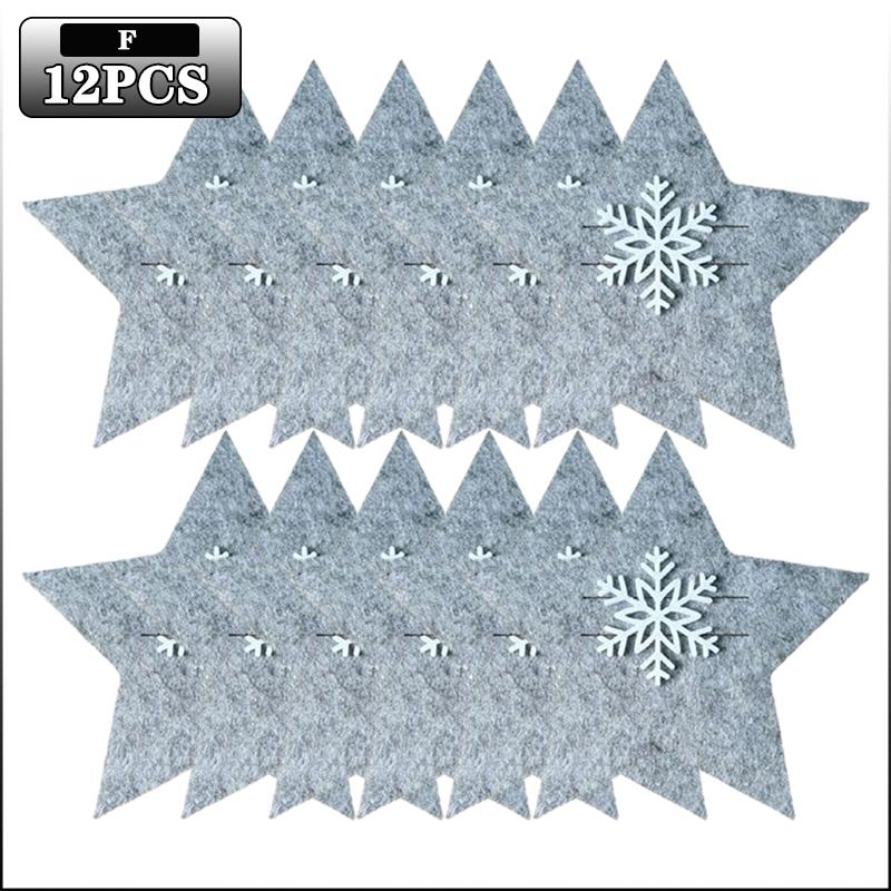 Weihnachtsbaum Besteckhalter Filz Gabel Löffel Tasche Set Festlicher Besteckorganisator für Weihnachtsessen Party Tischdekoration