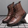Fashion Men's Boots Plush Warm Men's Leather Boots Italian Style Men's Outdoor Boot Man Ankle Boots Shoes for Men Bota Masculina Zapatos
