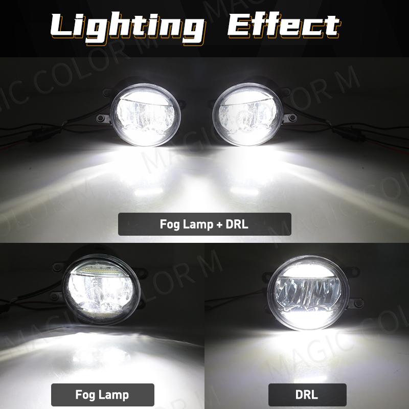 2in1 Car LED Fog Light DRL Daytime Running Lamp for Toyota Corolla Camry Prius Tacoma RAV4 Yaris Avalon Sienna Highlander 12V