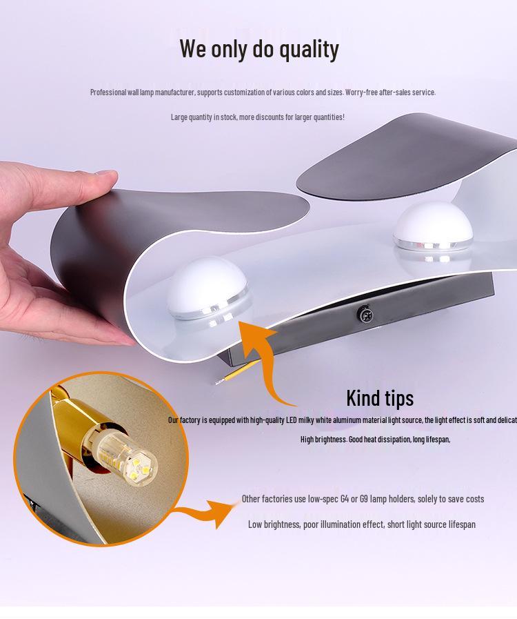 Nordic LED Wall Lamp: Designer Stainless Steel Indoor Light for Bedroom, Living Room, or Stairway