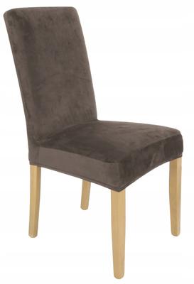 Cocoa Brown Velvet Elastic Chair Cover [21Wk]