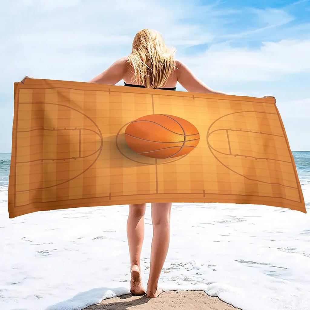 Basketball Large Beach Towel,Soft and Quick Dry Oversized Bath Soft Microfiber for Sports Girls Teens Adults Men