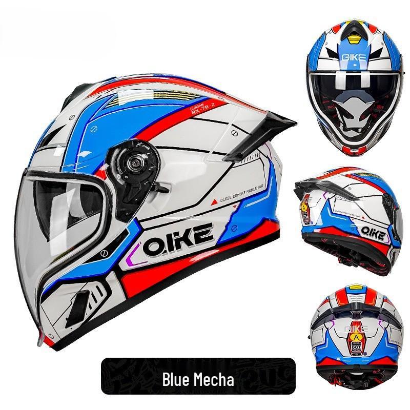 Cross-Border Motorcycle Helmet with Spoiler, Double Visors, Ghost Face Design, Unisex, Full Face, 3C/DOT Certified, All Seasons