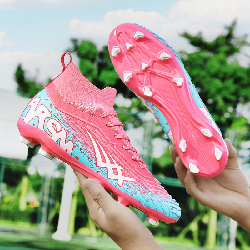 

Foreign trade European Cup new football shoes men s high-top youth student training shoes AG spikes sports shoes 35
