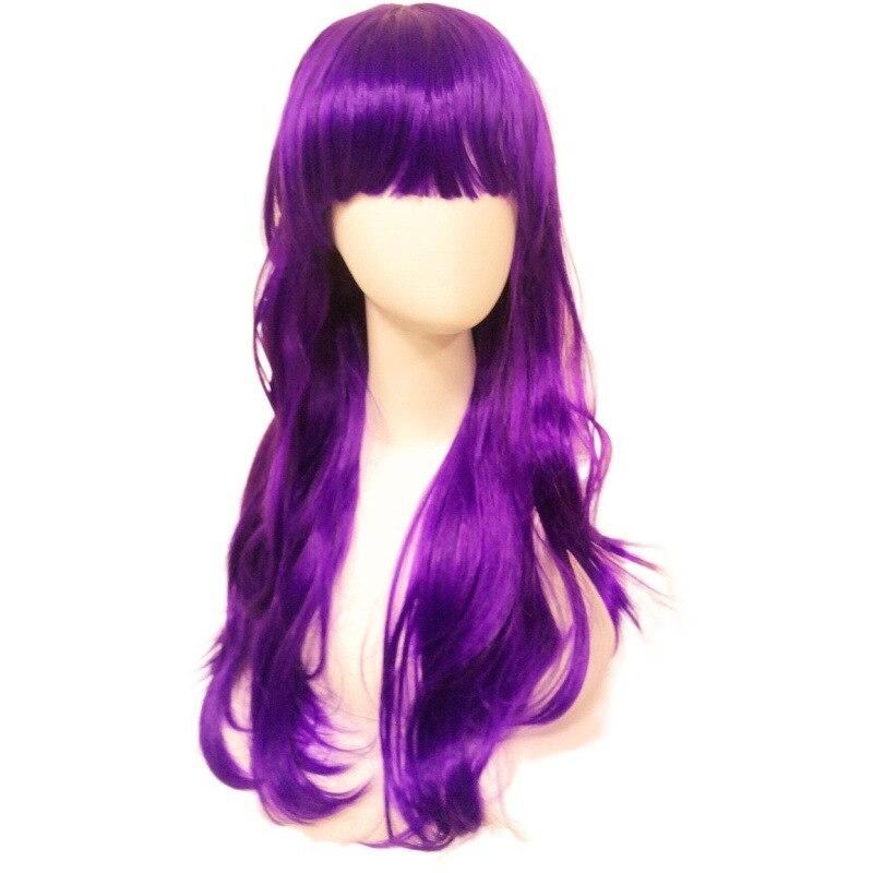 

Длинный вьющийся парик 70 см для косплея Danganronpa V3: Костюм Killing Harmony Shirogane Tsumugi Dangan Ronpa, термостойкие волосы, женский парик 67-70cm фиолетовый