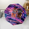 Game Grand Theft Auto Print Automatic Umbrella, 8 Rib Iron Frame, Plastic Handle, Suitable for Outdoor Travel &Daily , Ideal Gift