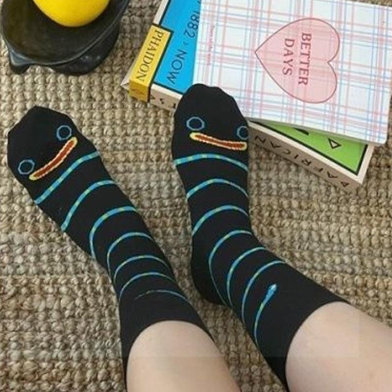 Cute Socks Creative Garden Eel Mid Socks Weat Anti Odor Breathable Shark Soft Socks Novelty Ankle Foot Cover Accessories Gift