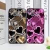 Leopard Print Heart-shaped Love Couple Pattern Phone Case for iPhone 17 16 12 11 14 Plus 13 15 Pro Max Mini X XS XR Soft Covers