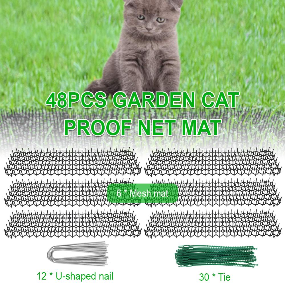 6/10Pcs Gardening Cat Scat Mat Repellent Mat Anti-Cat With Prickle Strips Spikes Straps Deterrent Keep Cat Dog Away Digging