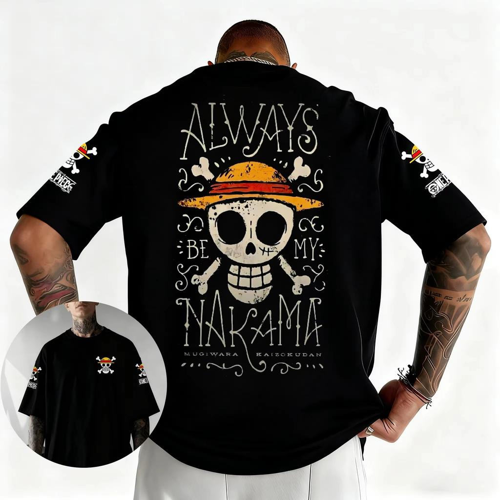 Japanese Anime ONE PIECE Summer T-shirt Casual Sports Fitness Loose Oversized Comfortable Cotton Short Sleeves for Men and Women