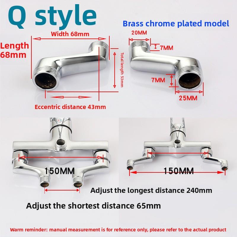 Bateria prysznicowa Zakrzywione kolanko Regulowany adapter Mosiądz Solidny Montaż ścienny Część zamienna Zawór kątowy Akcesoria kuchenne łazienkowe