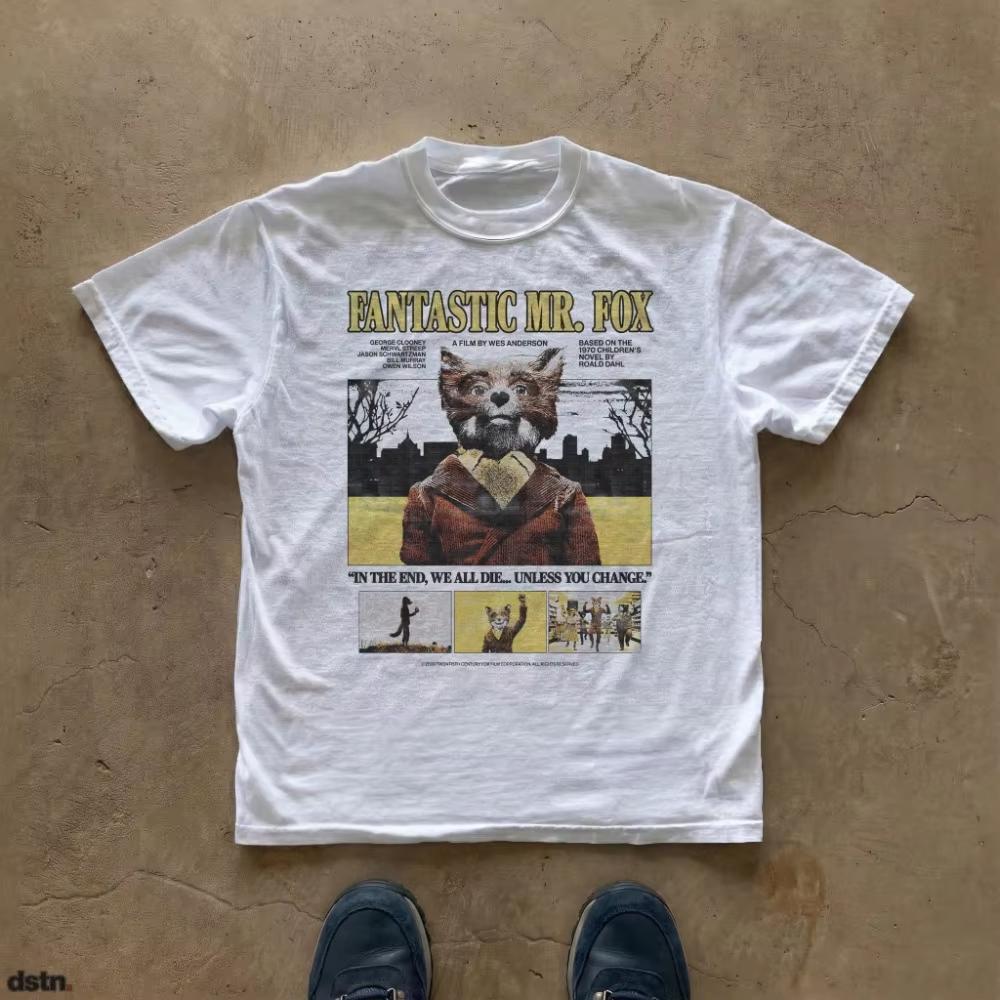 

2026 New Style Extraordinary Mr Fox Tshirt Highquality Casual Comfortable and Breathable Mens Printed Roundneck Tshirt M