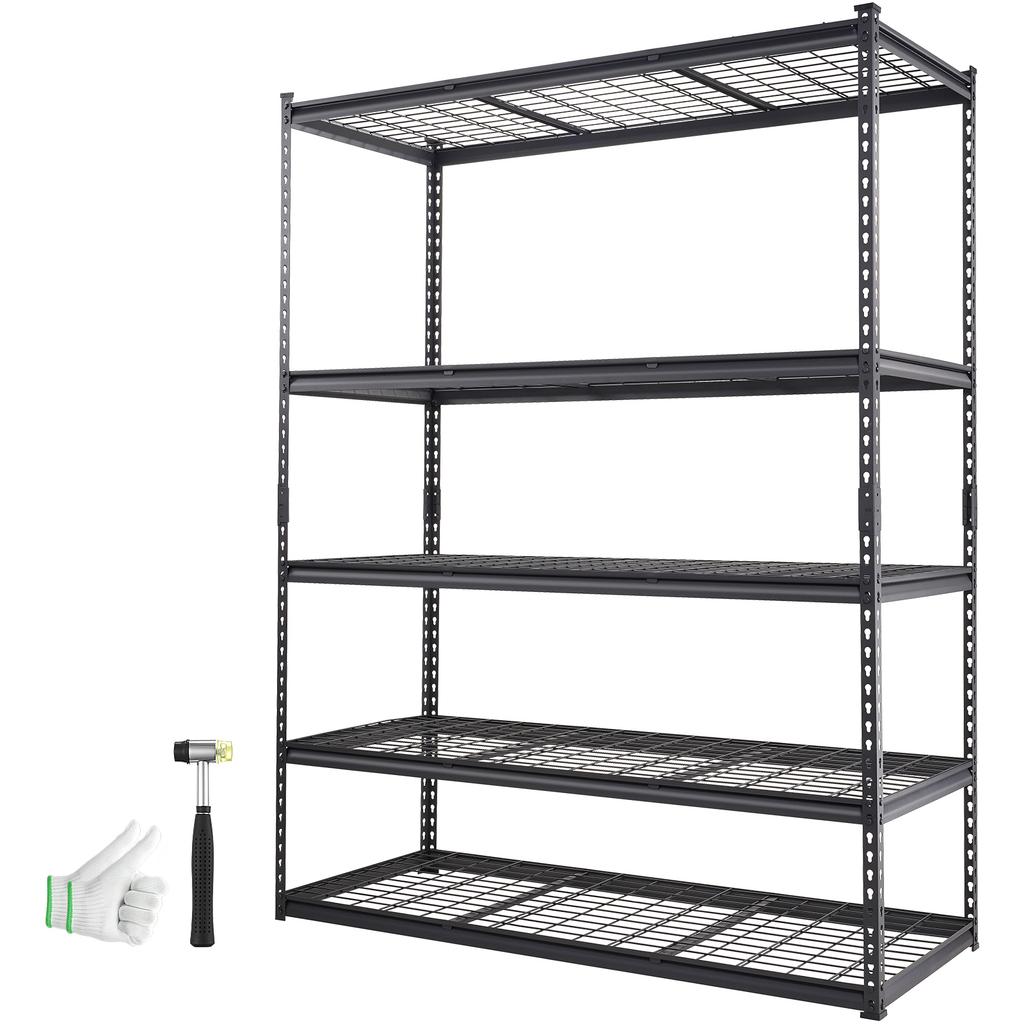 SucceBuy 5-Tier Adjustable 2000 Lbs Storage Shelving Unit Heavy Duty Garage Shelves Organizer Wire Rack for Pantry Basement