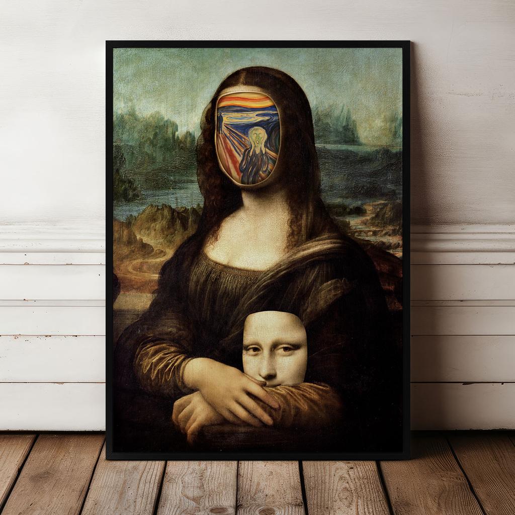 Plakat Mona Lisa scream ramka czarna