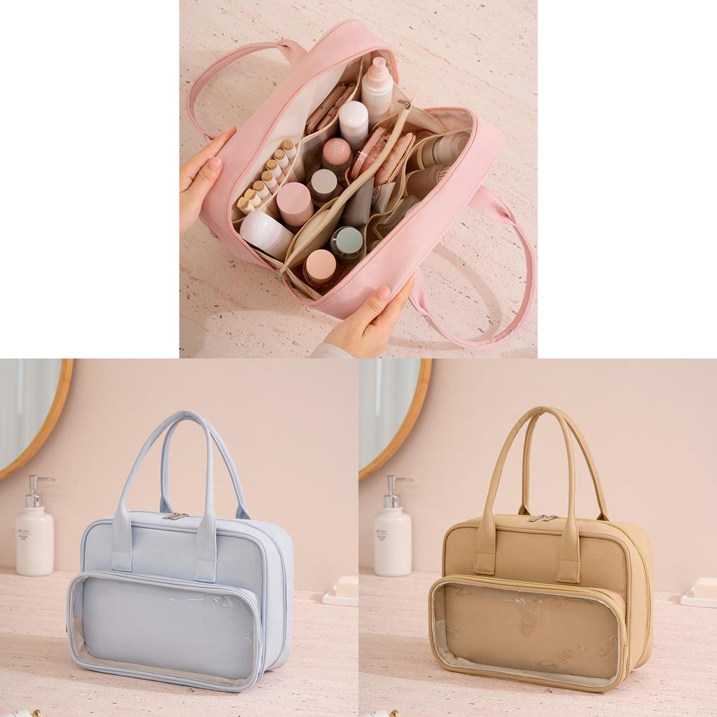 Large Capacity Makeup Organizer With Pvc Material For Travel And Cosmetic Storage