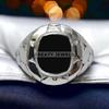 Black Onyx Cushion Cut Gemstone With 925 Sterling Silver Ring For Men's #237 JL375576966711