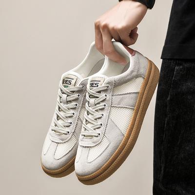 Fashion Luxury Mens Leather Casual Shoes Summer Breathable Trendy All-match Platform Shoes Cow Suede Leather Men Sneakers Walking Shoes