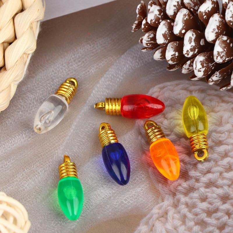 10 Pcs Plastic Colorful Mini Bulb For Making Christmas Party Decor Diy Hanging Lamp Materials