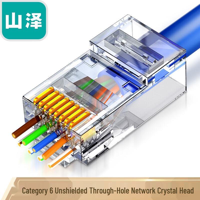 SAMZHE CKT6100 Cat6 Unshielded Pass-Through RJ45 Connectors (100-Pack)
