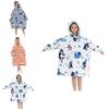 Delightful Large Wearable Blanket Sweatshirt For Kids Soft Warm Cozy Fabric With Fun Illustrations