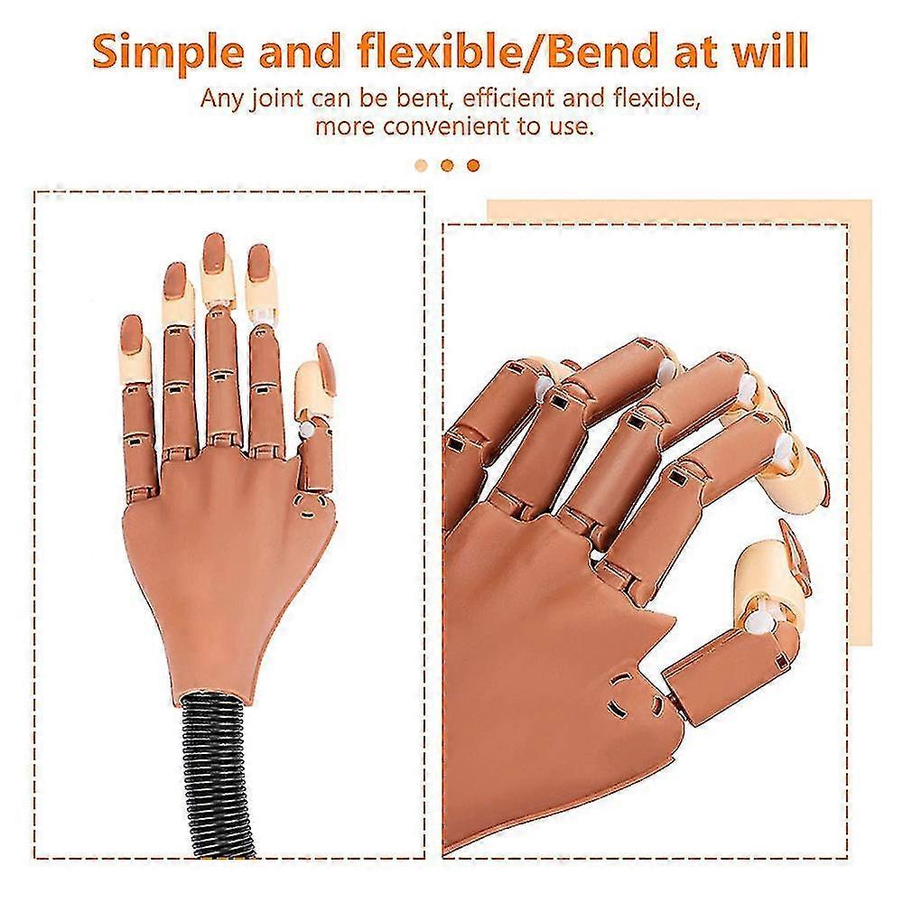 Nail Practice Hand For Acrylic Nails-flexible Nail Training Hand Kit, Fake Mannequin Model Training Hand With 300 Pcs Nail Tips, Nail Files And Clippe