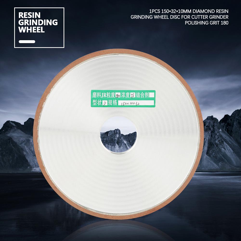 1Pcs 150*32*10mm Diamond Resin Grinding Wheel Disc for Cutter Grinder Polishing Grit 180